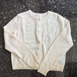 HM cream pearl cardigan